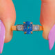 Art Deco 14ct Gold Cornflower Sapphire Diamond Ring