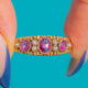 Victorian 18ct Gold Pink Garnet Pearl Stacking Ring