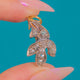 15ct Gold & Silver Rose-Cut Diamond Oak Leaf Charm