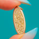 9ct Gold Engraved Oval Charm