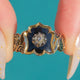 Victorian 18ct Gold Diamond Enamel Mourning Ring c.1850