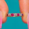 9ct Gold Diamond Ruby Half Eternity Ring