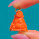 9ct Gold Coral Carved Buddha Pendant