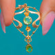 Edwardian 9ct Gold Peridot Lavalier Heart Pendant