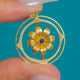 Antique 15ct Gold Sapphire Flower Circle Pendant, c.1900 Edwardian