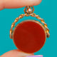 9ct Gold Edwardian Bloodstone & Carnelian Spinner Fob c.1906