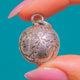 Antique French Acanthus Leaf Orb Charm, Silver & 9ct Rose Gold