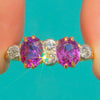 Antique 18ct Gold Pink Rubellite Tourmaline Diamond Six Stone Ring, c.1930