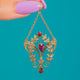 Art Nouveau 9ct Gold Garnet Pearl Lavalier Pendant
