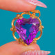 Victorian 9ct Gold Amethyst Heart Pendant c.1900, 15.00ct Amethyst