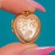 Antique 9ct Gold Puffy Engraved Heart Locket
