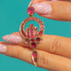 FINE 18ct Gold Victorian Garnet "Buckle" Drop Pendant, c.1850