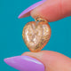 9ct Gold Engraved Flowers Puffy Heart Pendant, c.1909