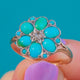 Victorian 9ct Gold Turquoise Diamond "Star" Cluster Ring