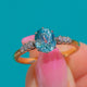 Art Deco 15ct Gold & Platinum Zircon Diamond Ring- 1.30ct Oval Zircon