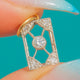 Art Deco Platinum Diamond Portrait Charm